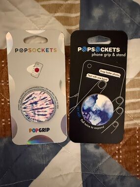 PopSocket PopGrip Phone Grip & Stand - Blue & Pink Pattern